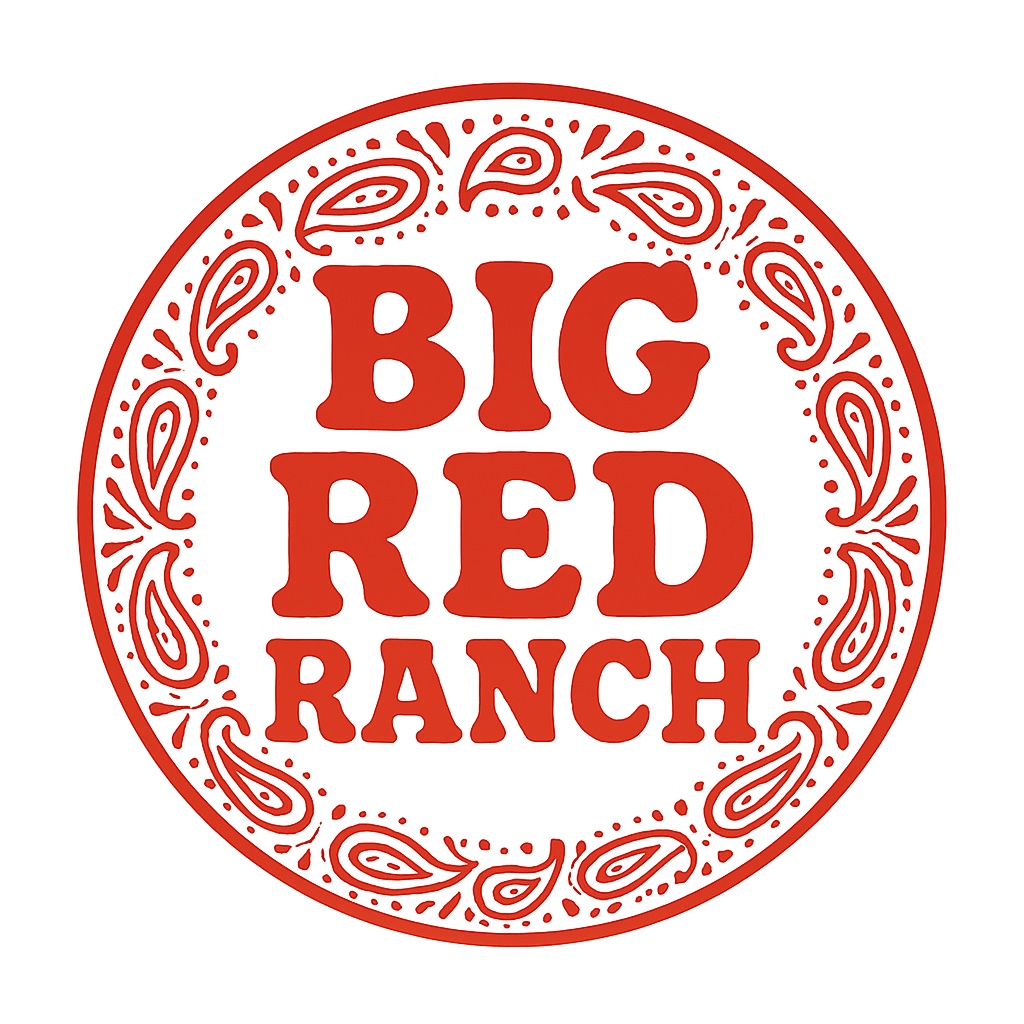 Big Red Ranch paisley logo